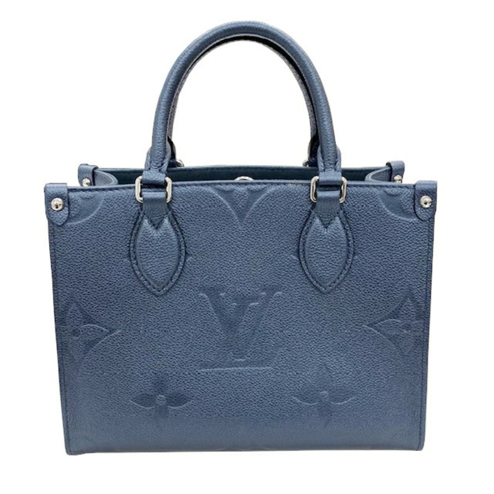 Louis Vuitton OnTheGo Shoulder Bag Handbag Flight Mode Empreinte Metallic Blue